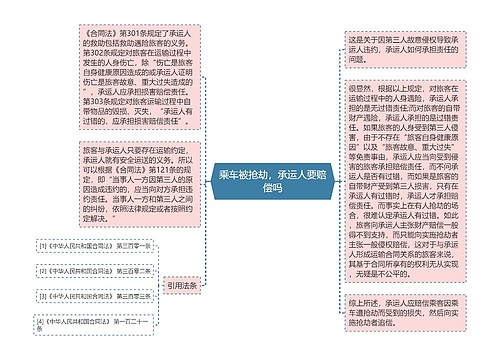 乘车被抢劫，承运人要赔偿吗