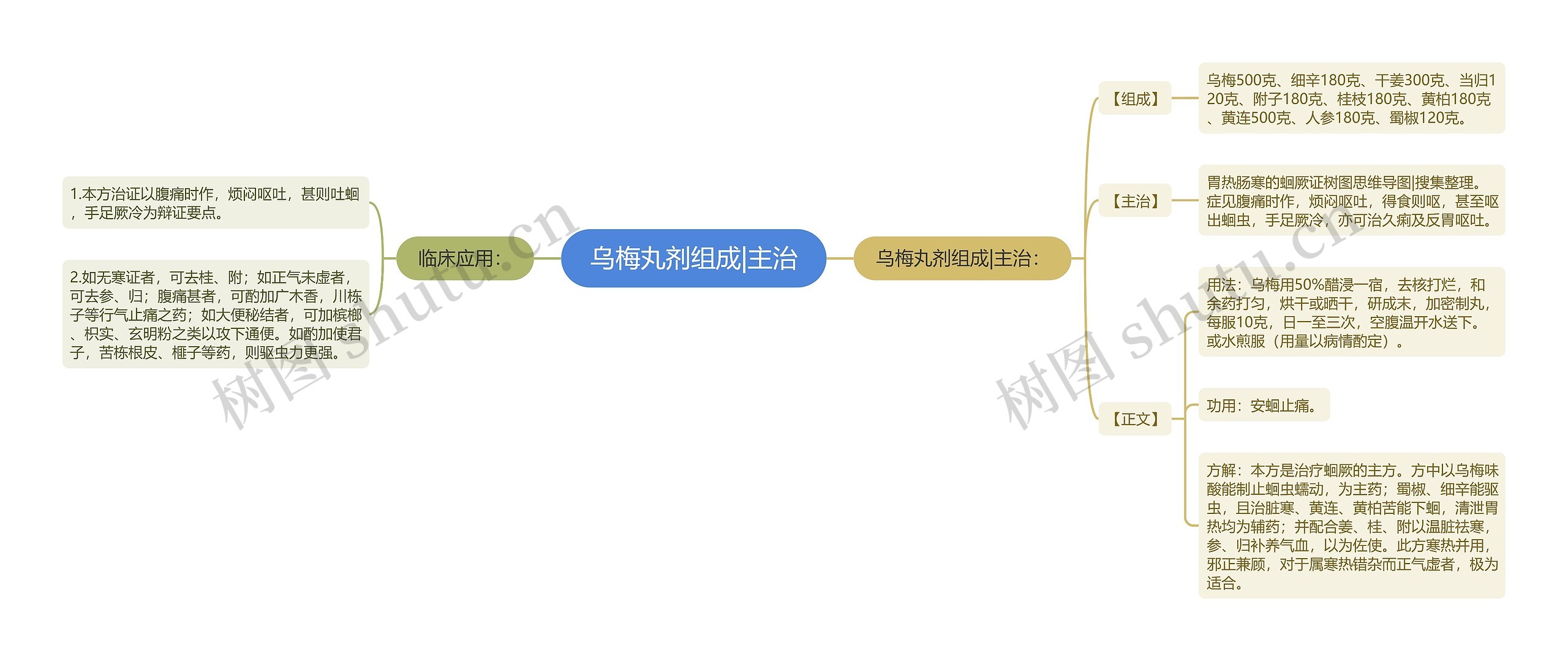 乌梅丸剂组成|主治思维导图