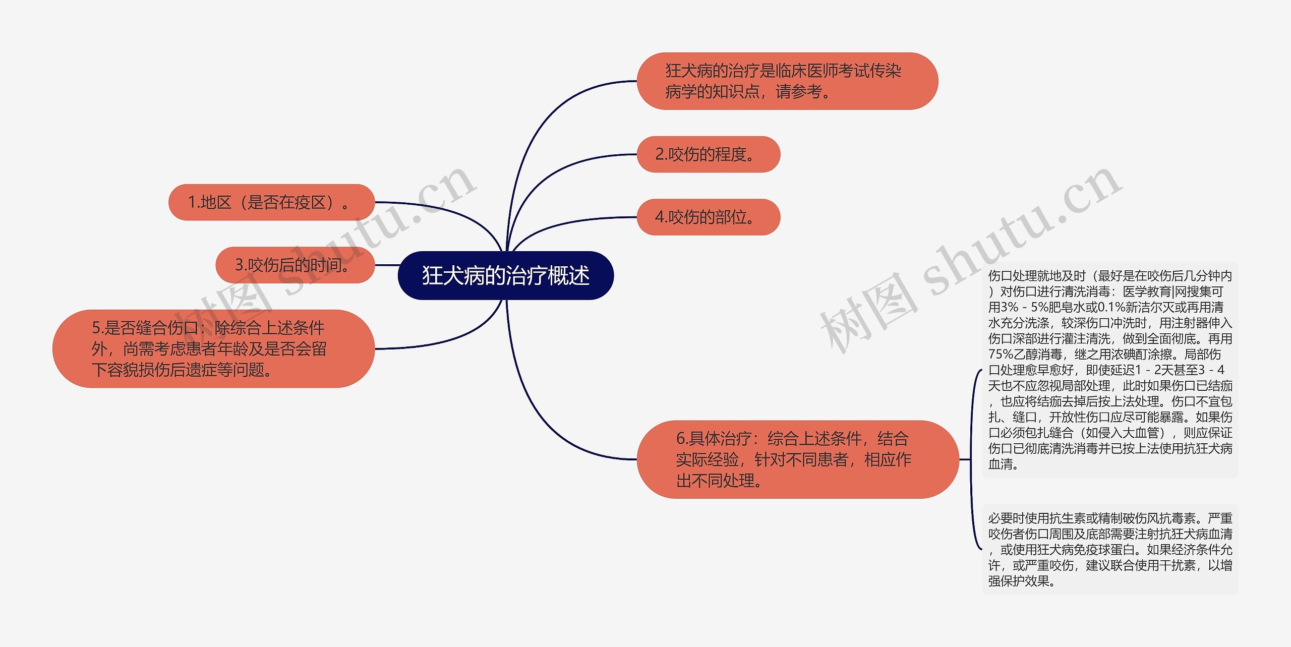 狂犬病的治疗概述思维导图