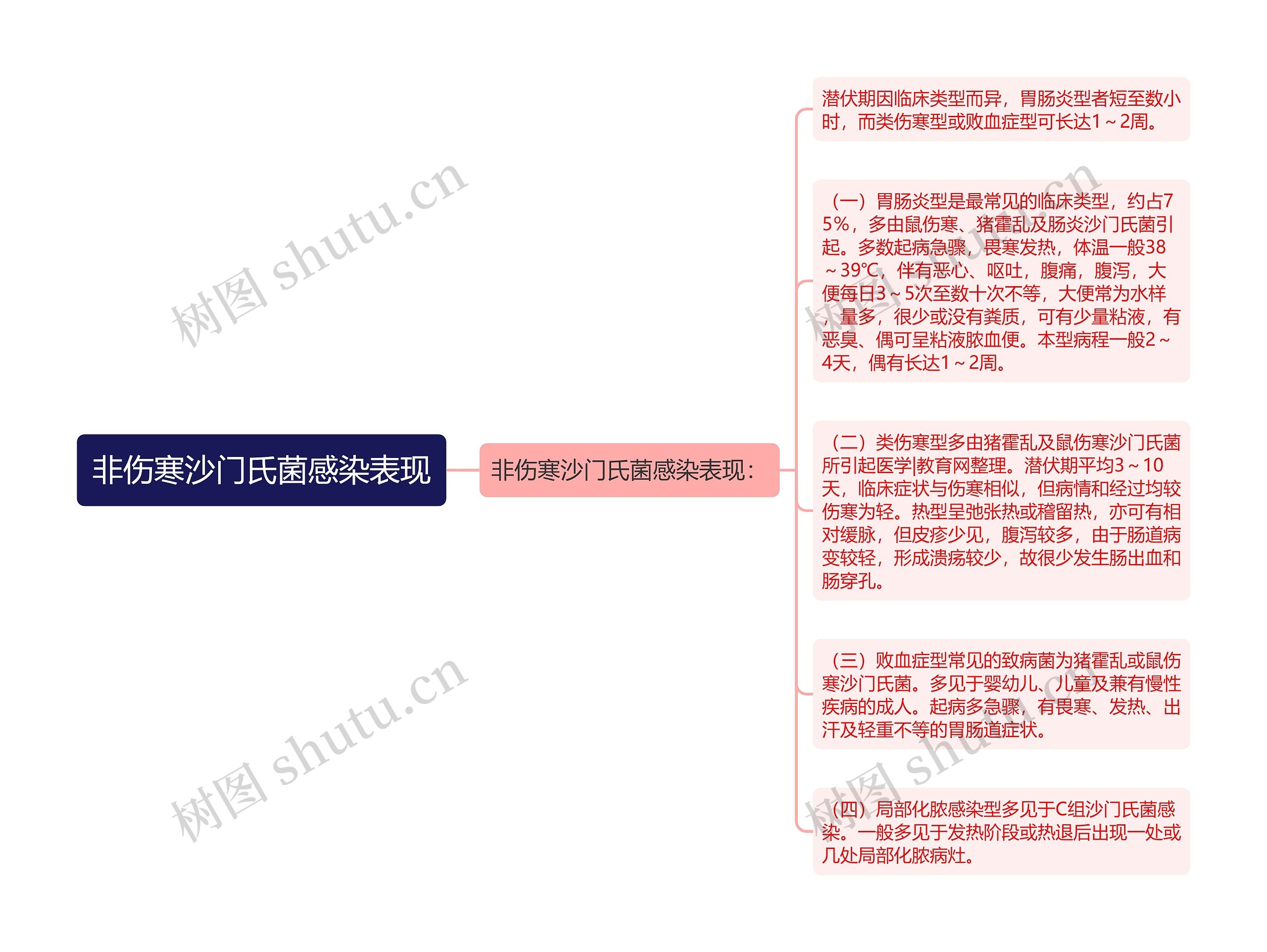 非伤寒沙门氏菌感染表现