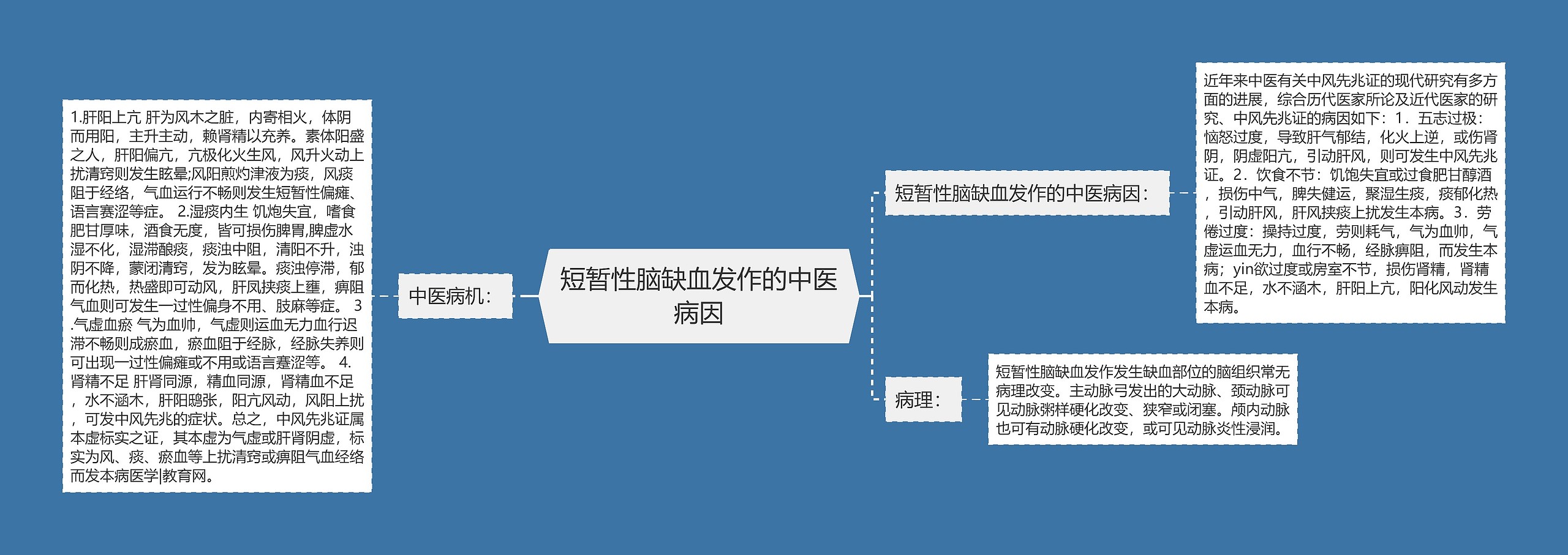 短暂性脑缺血发作的中医病因思维导图