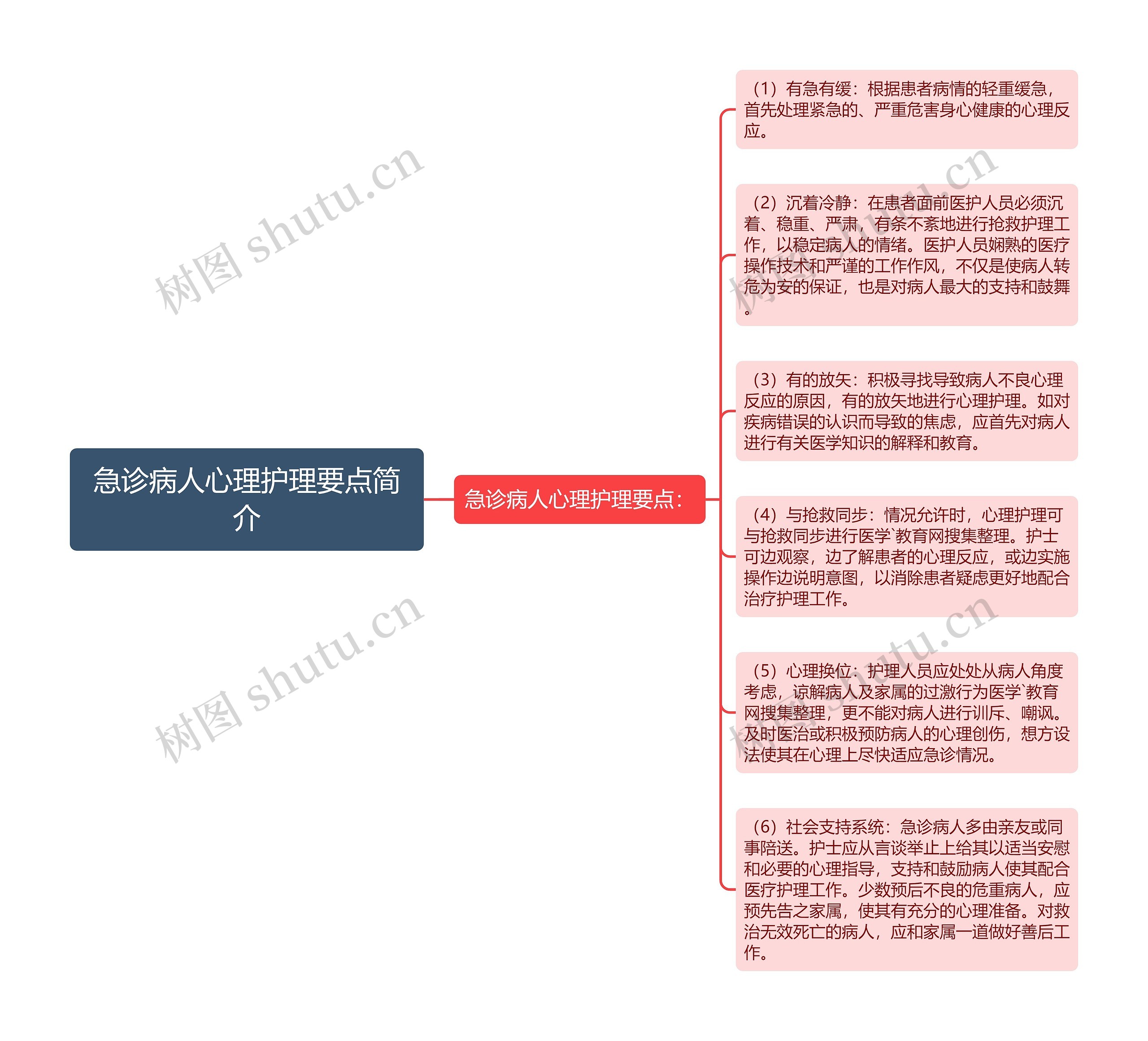 急诊病人心理护理要点简介思维导图