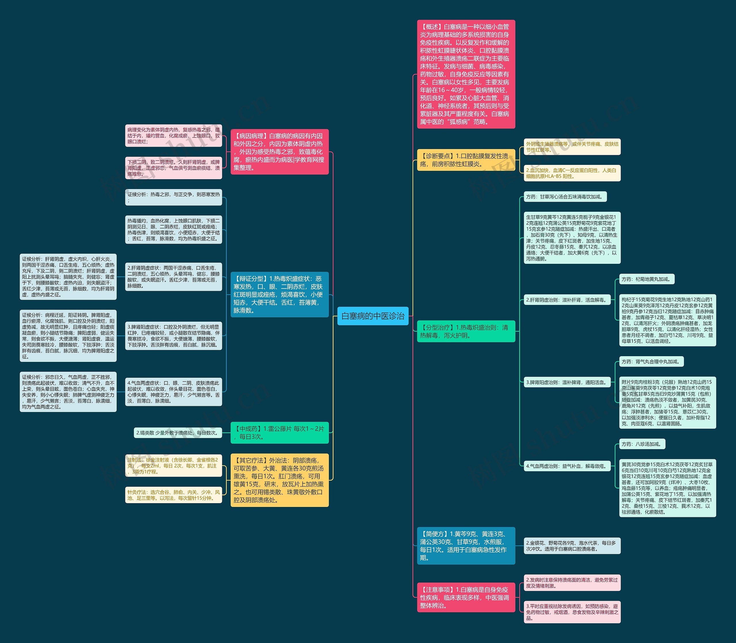 白塞病的中医诊治思维导图