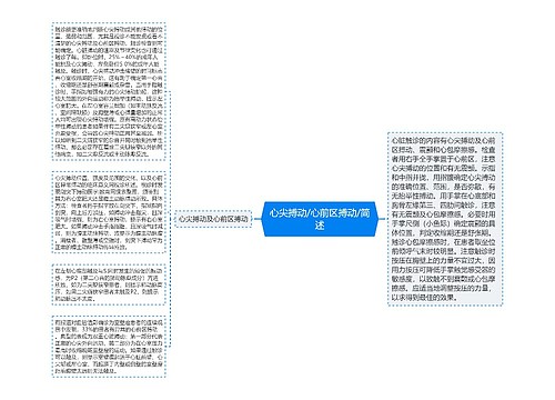 心尖搏动/心前区搏动/简述