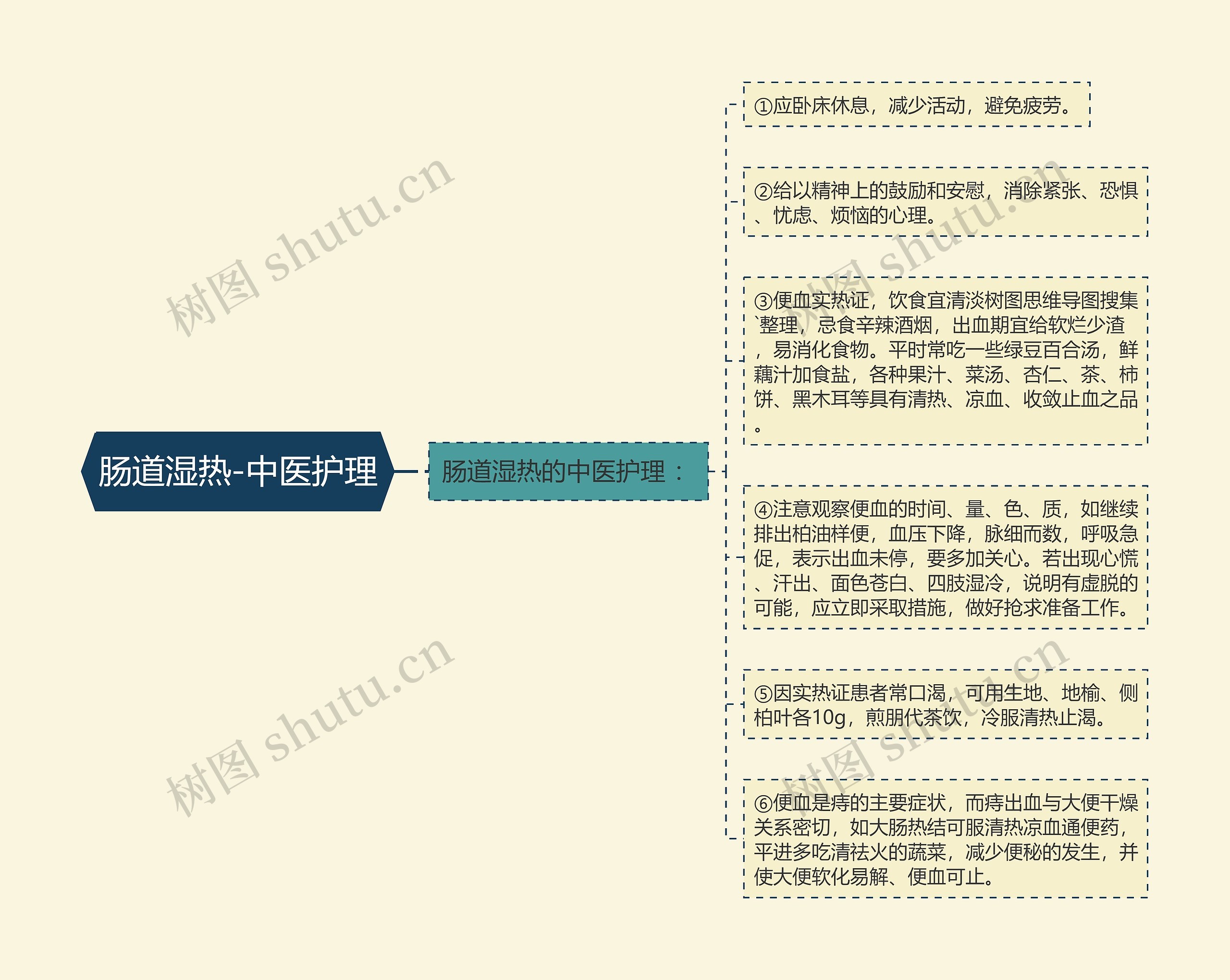 肠道湿热-中医护理思维导图