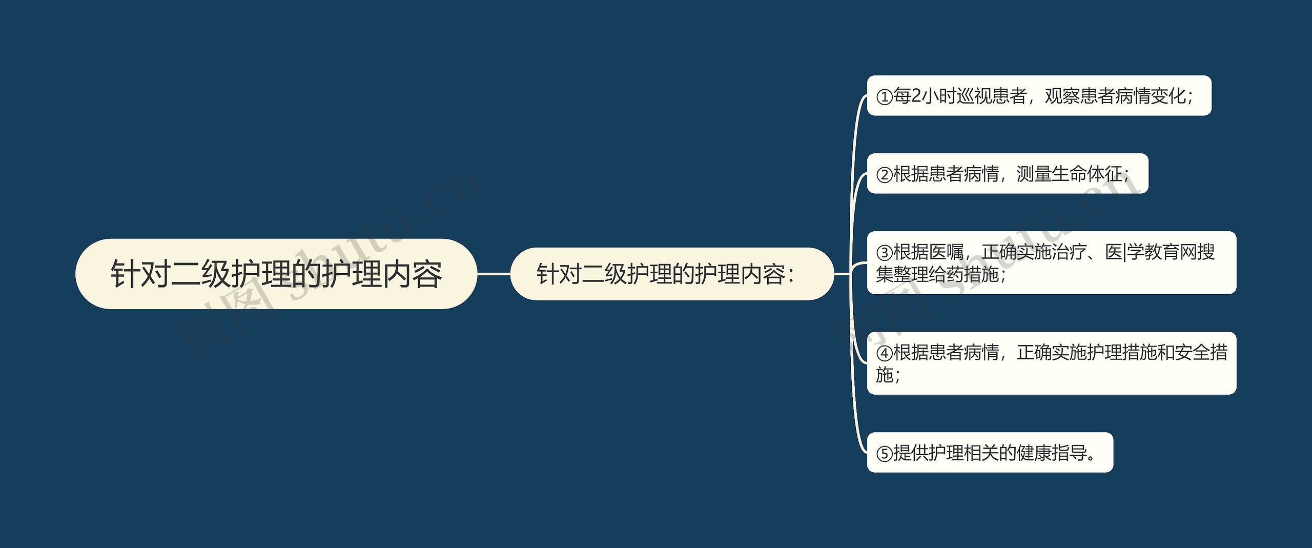 针对二级护理的护理内容思维导图