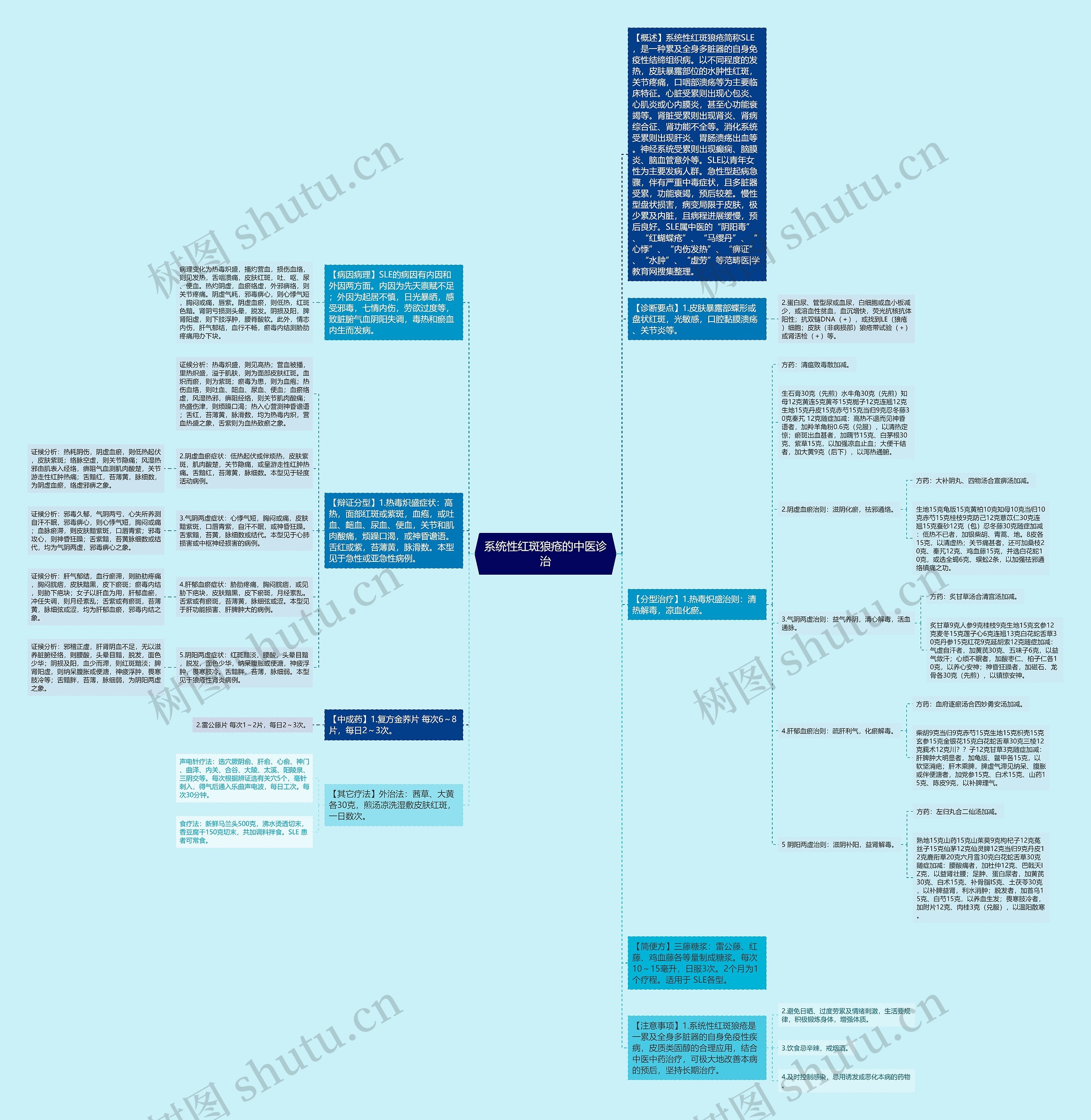 系统性红斑狼疮的中医诊治思维导图