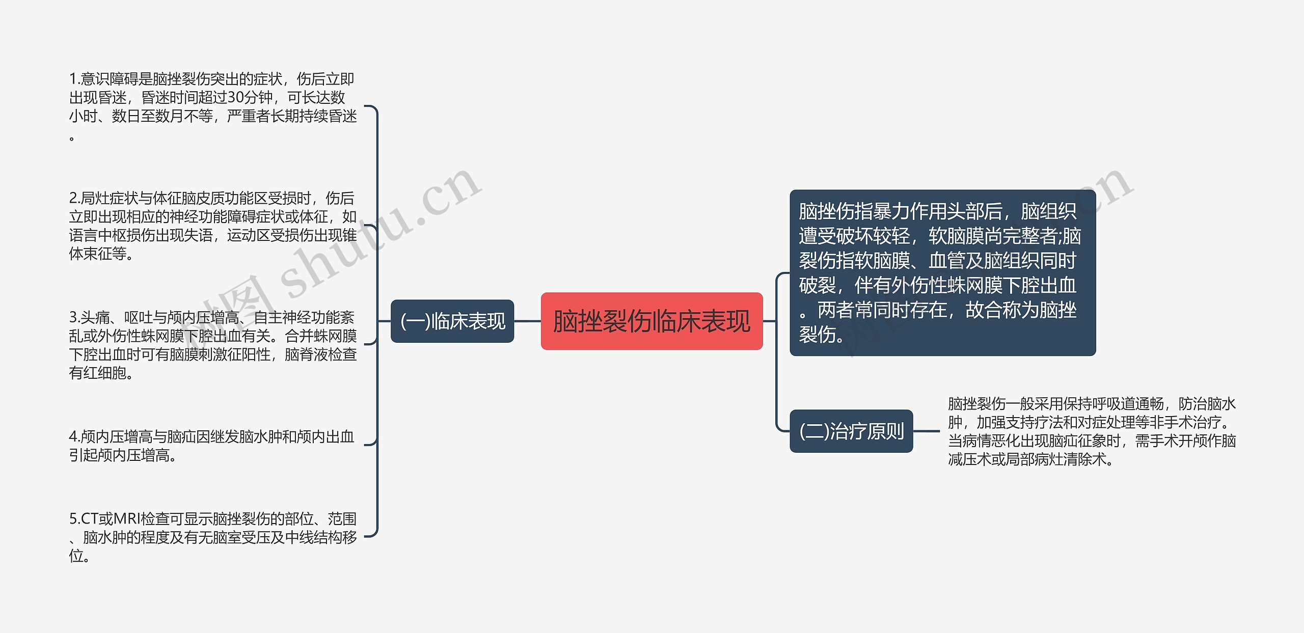 脑挫裂伤临床表现思维导图