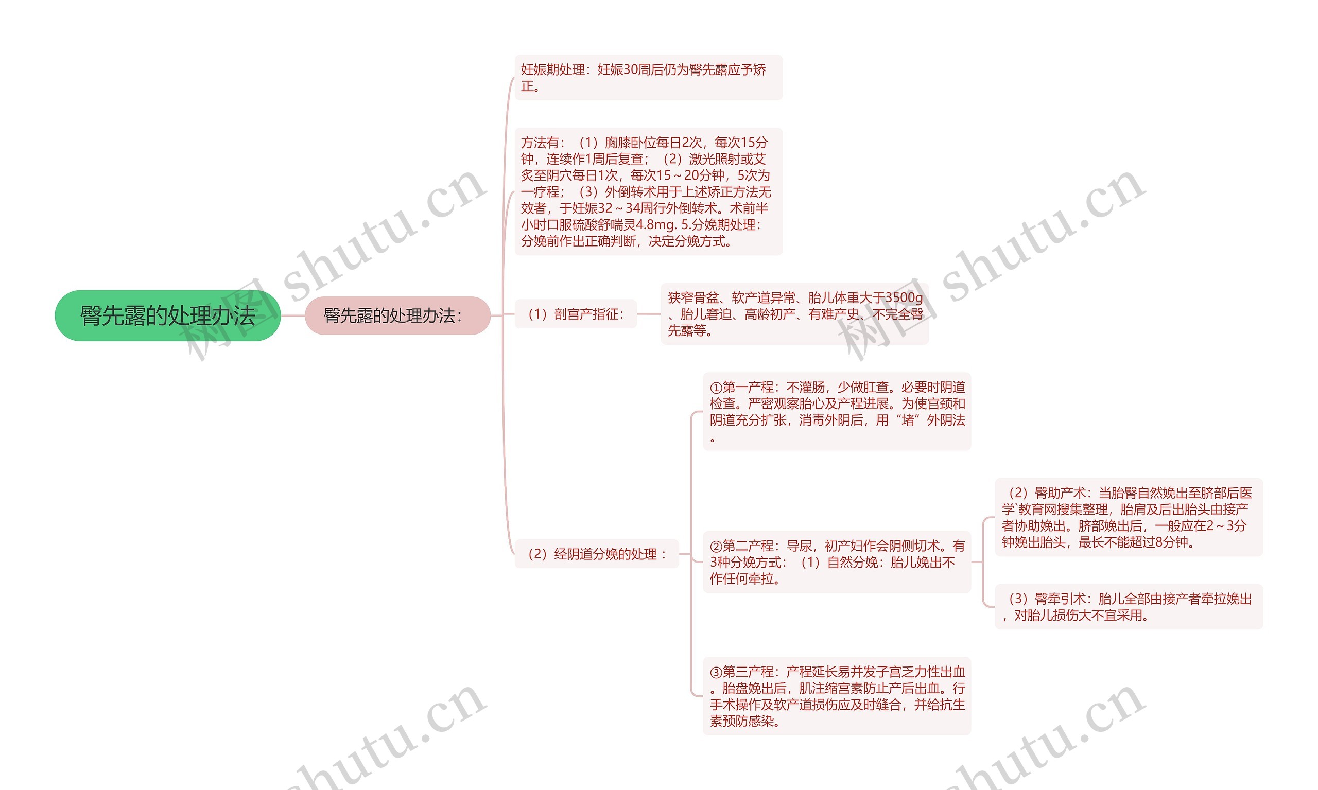 臀先露的处理办法思维导图