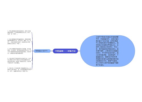 中医基础——诊脉方法