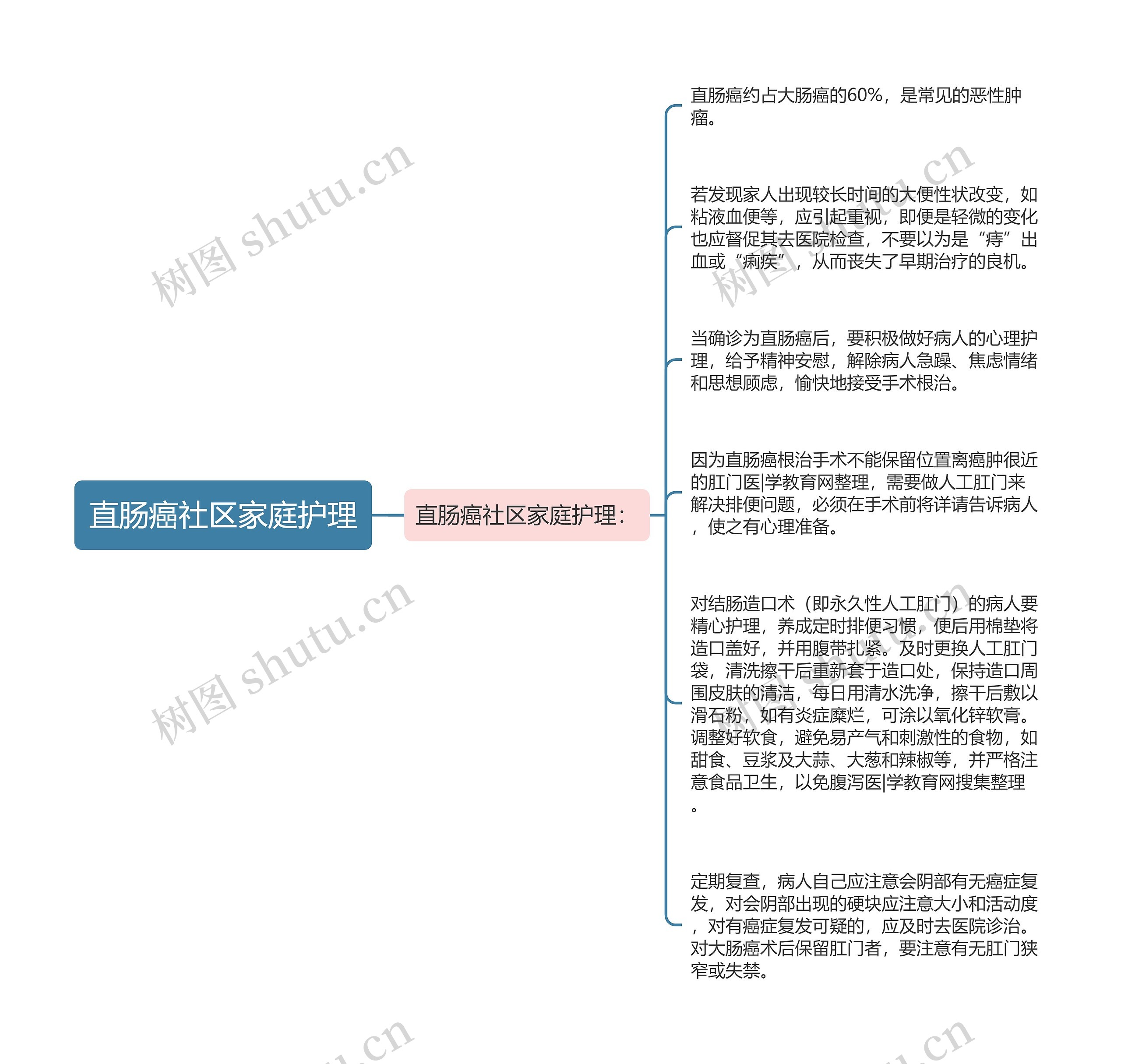 直肠癌社区家庭护理思维导图