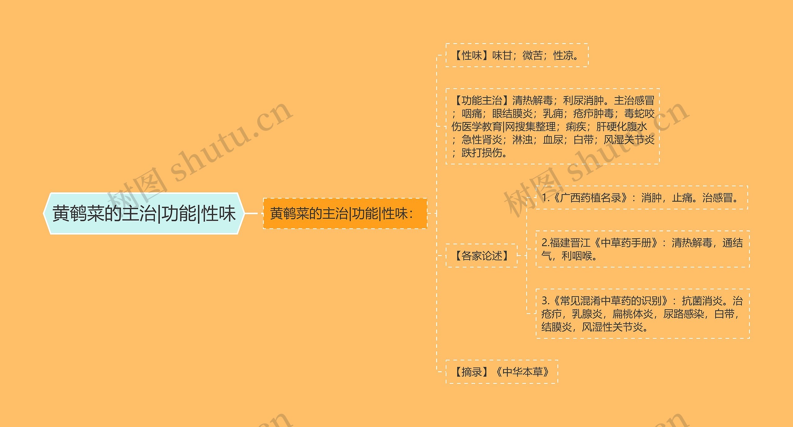 黄鹌菜的主治|功能|性味思维导图