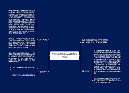 旅客运输中承运人能够拒载吗