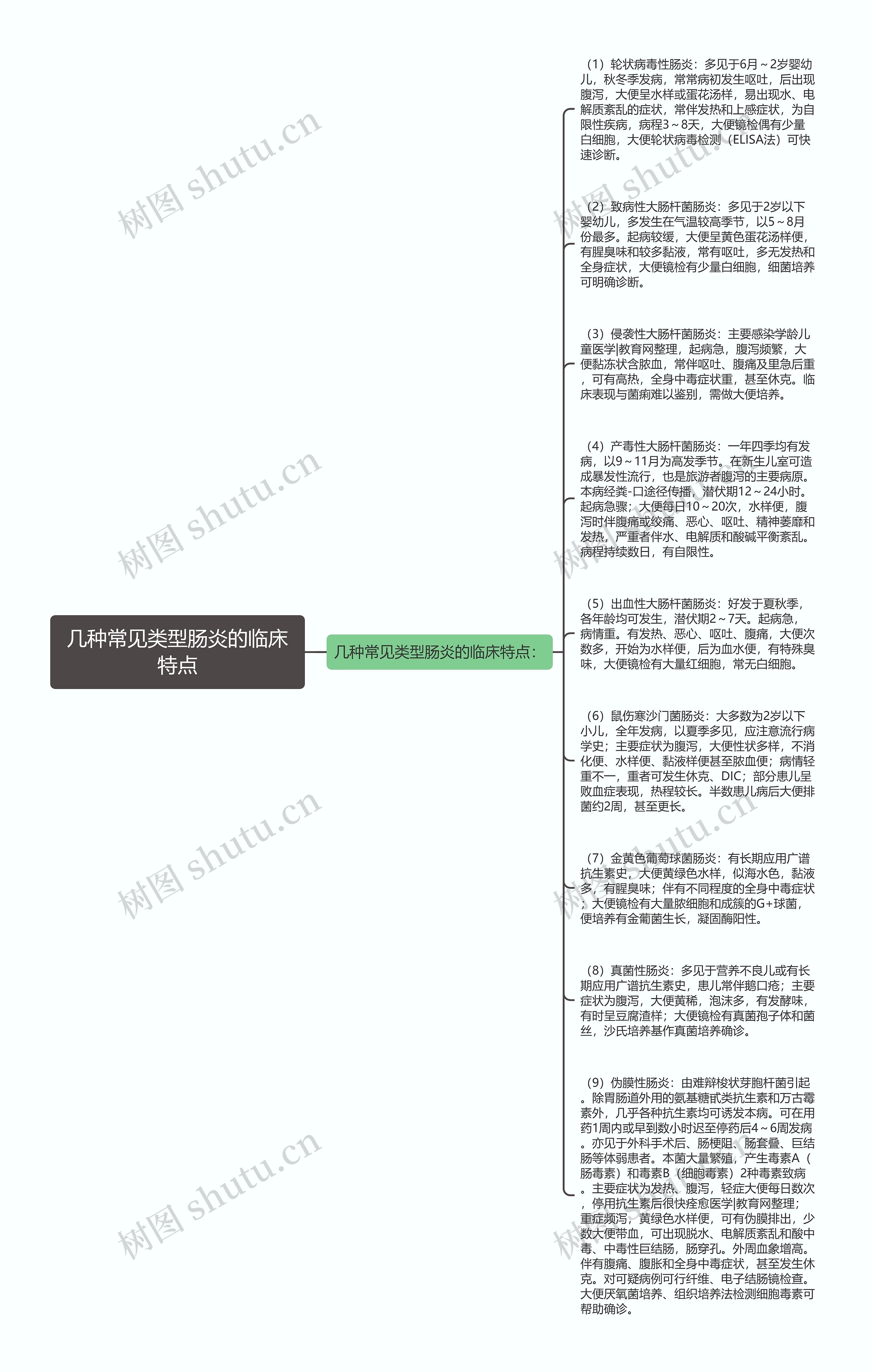 几种常见类型肠炎的临床特点