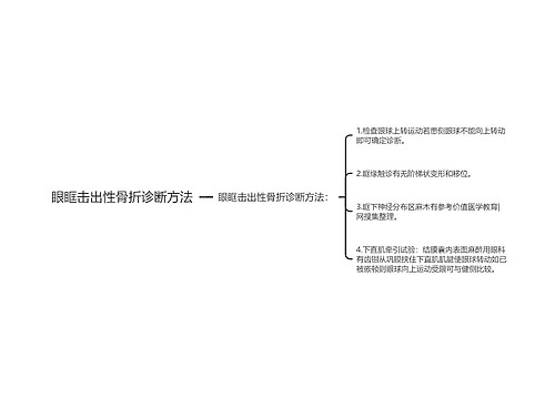 眼眶击出性骨折诊断方法