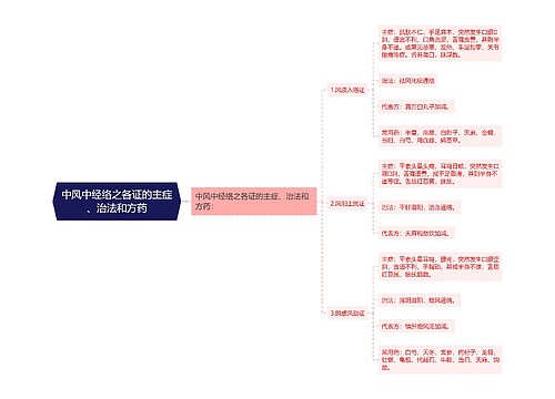 中风中经络之各证的主症、治法和方药