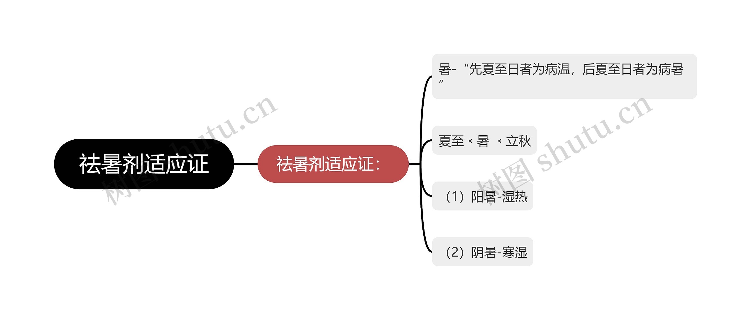 祛暑剂适应证思维导图