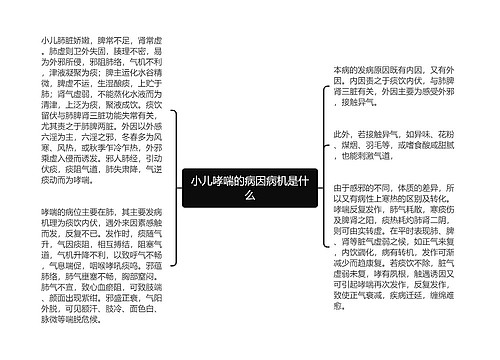 小儿哮喘的病因病机是什么