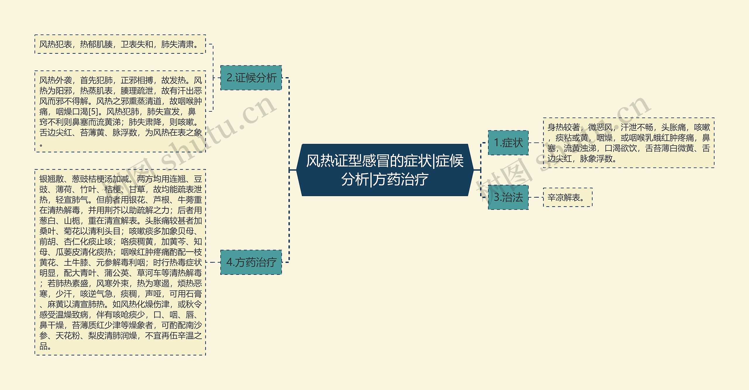 风热证型感冒的症状|症候分析|方药治疗思维导图