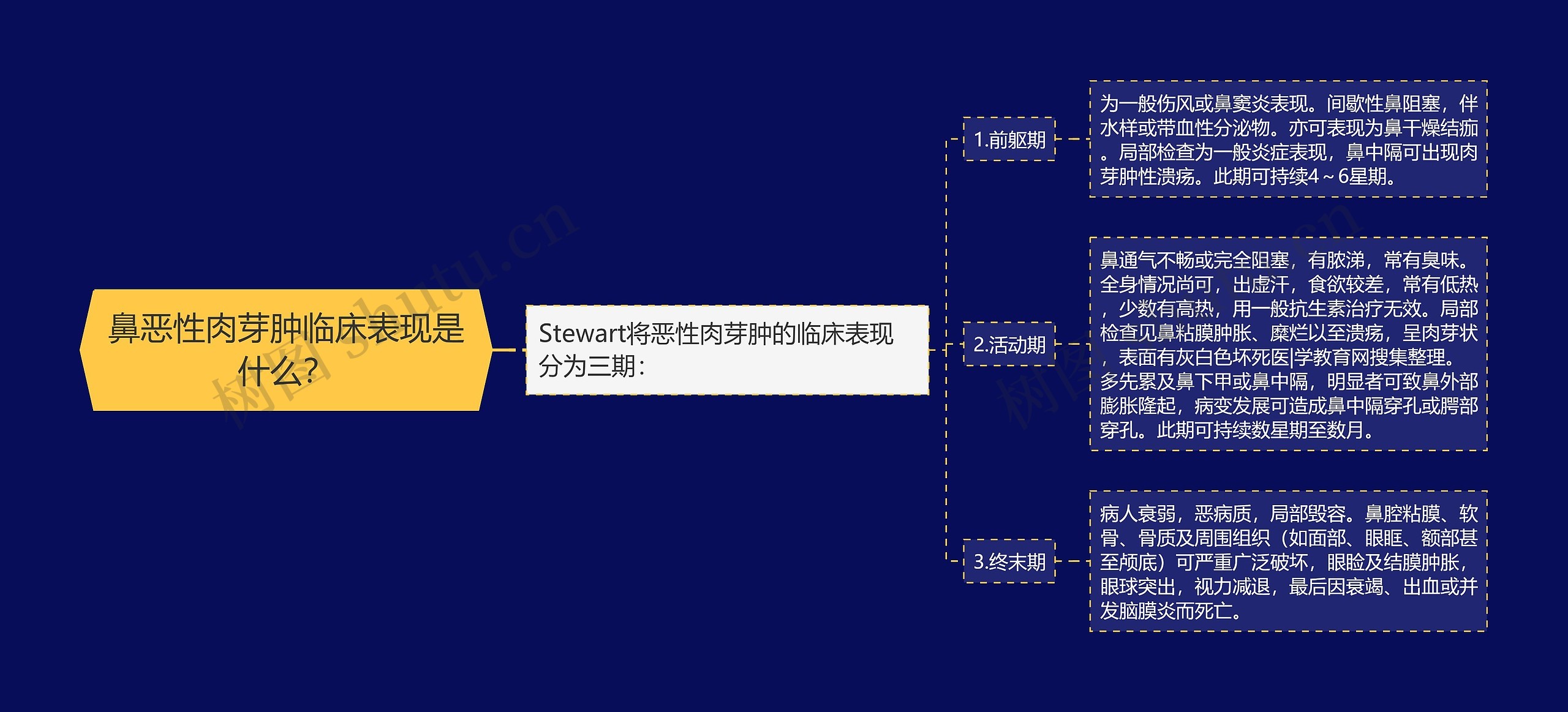 鼻恶性肉芽肿临床表现是什么？思维导图