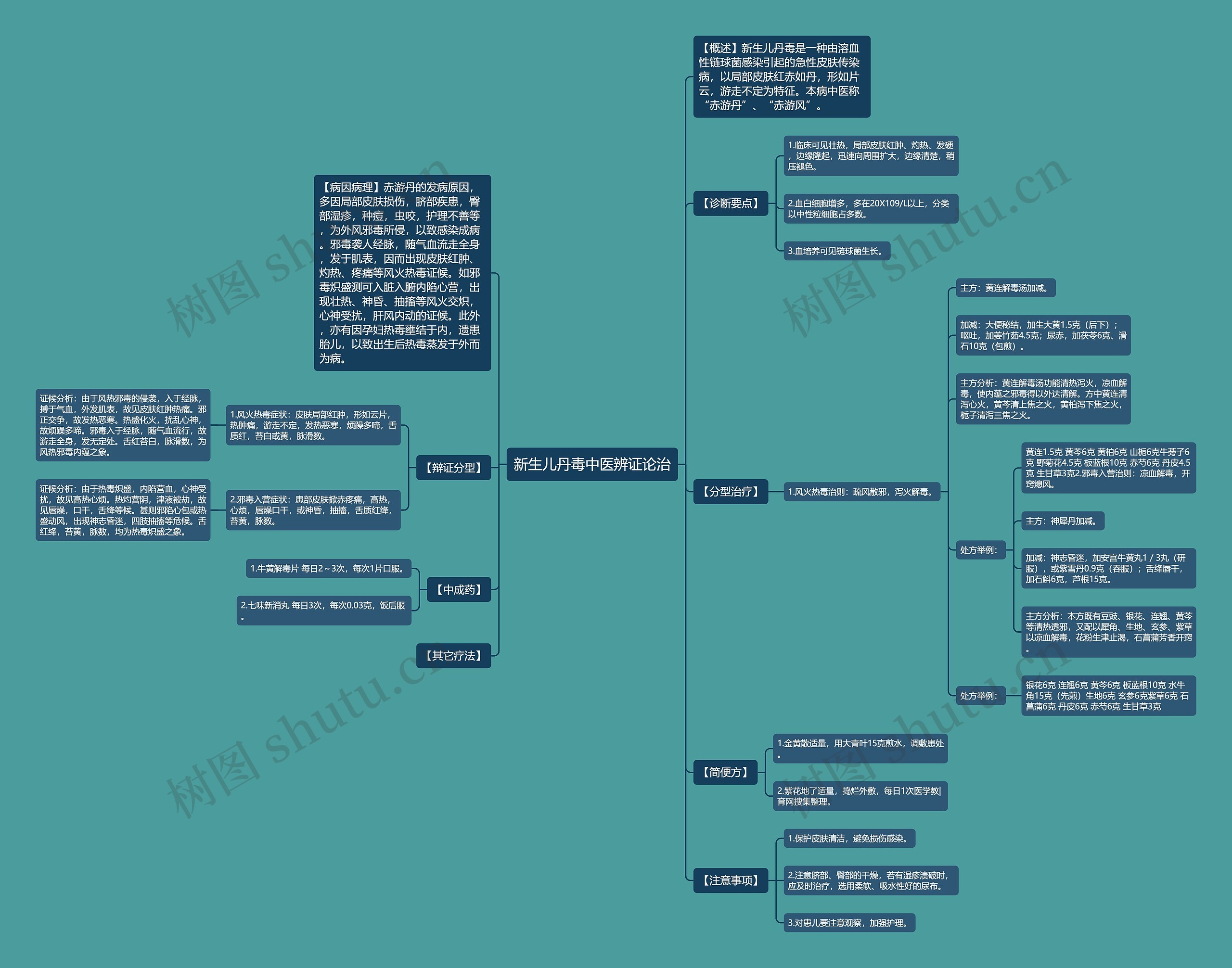 新生儿丹毒中医辨证论治思维导图