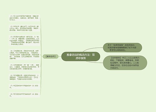 推拿功法的练功方法：双虎夺食势