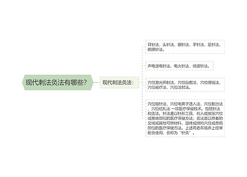 现代刺法灸法有哪些？