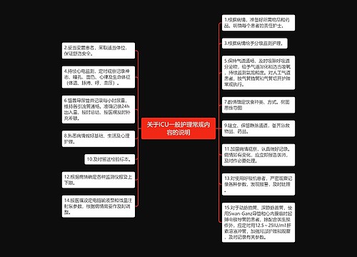 关于ICU一般护理常规内容的说明