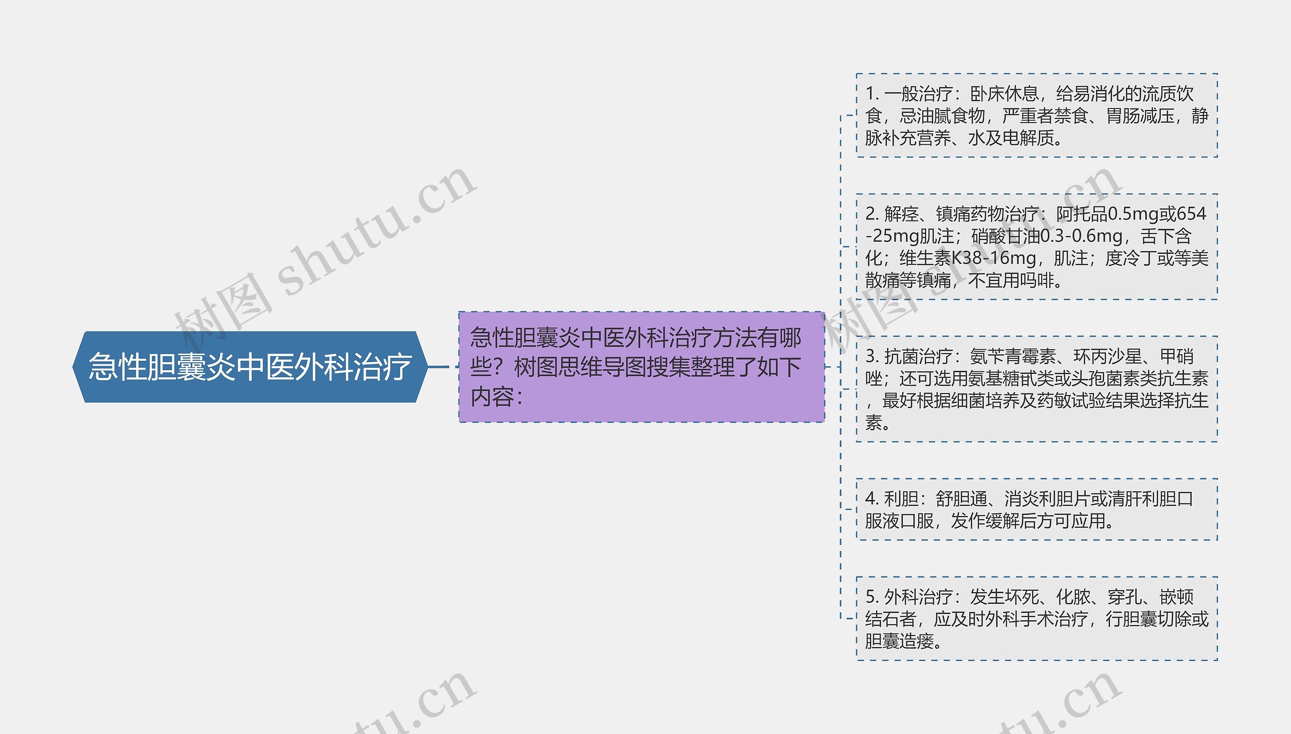 急性胆囊炎中医外科治疗思维导图