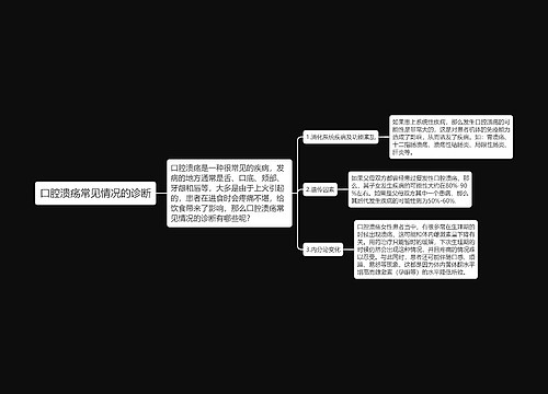 口腔溃疡常见情况的诊断