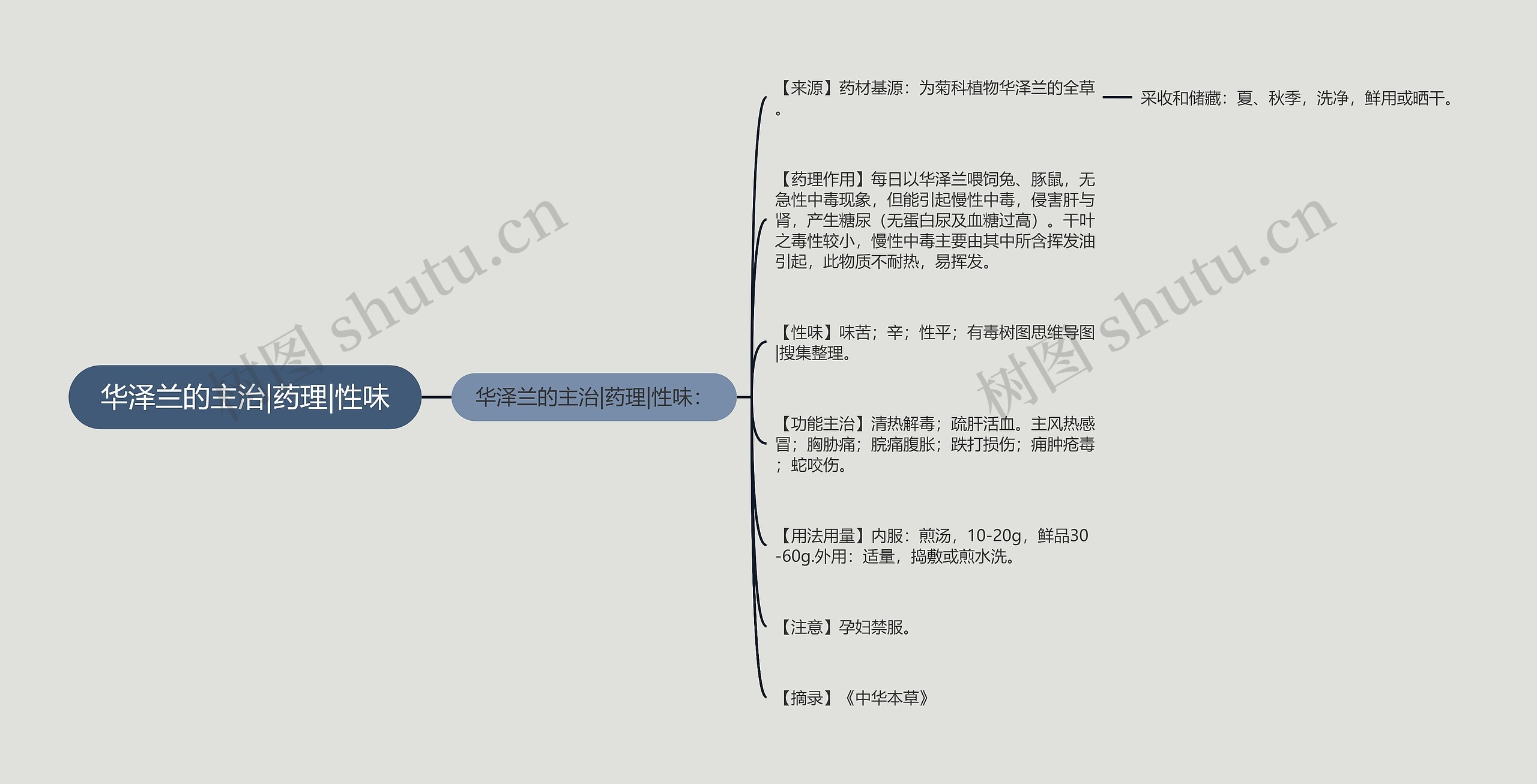 华泽兰的主治|药理|性味思维导图