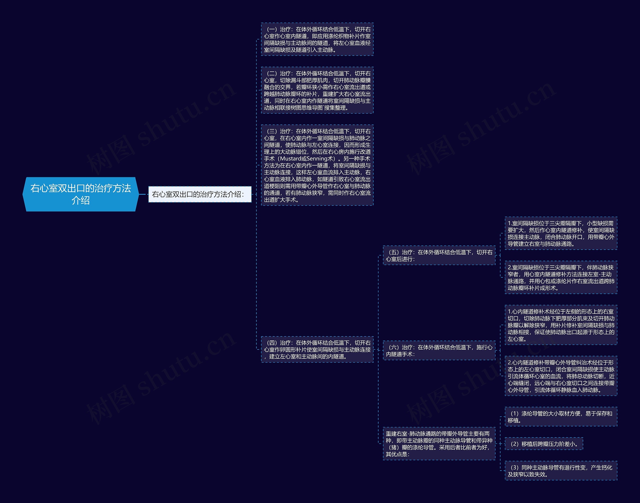 右心室双出口的治疗方法介绍思维导图