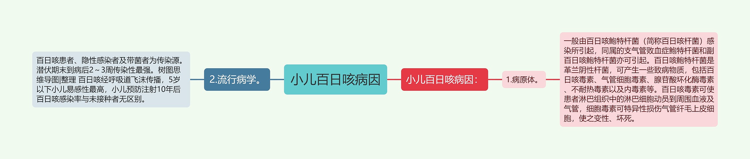 小儿百日咳病因思维导图