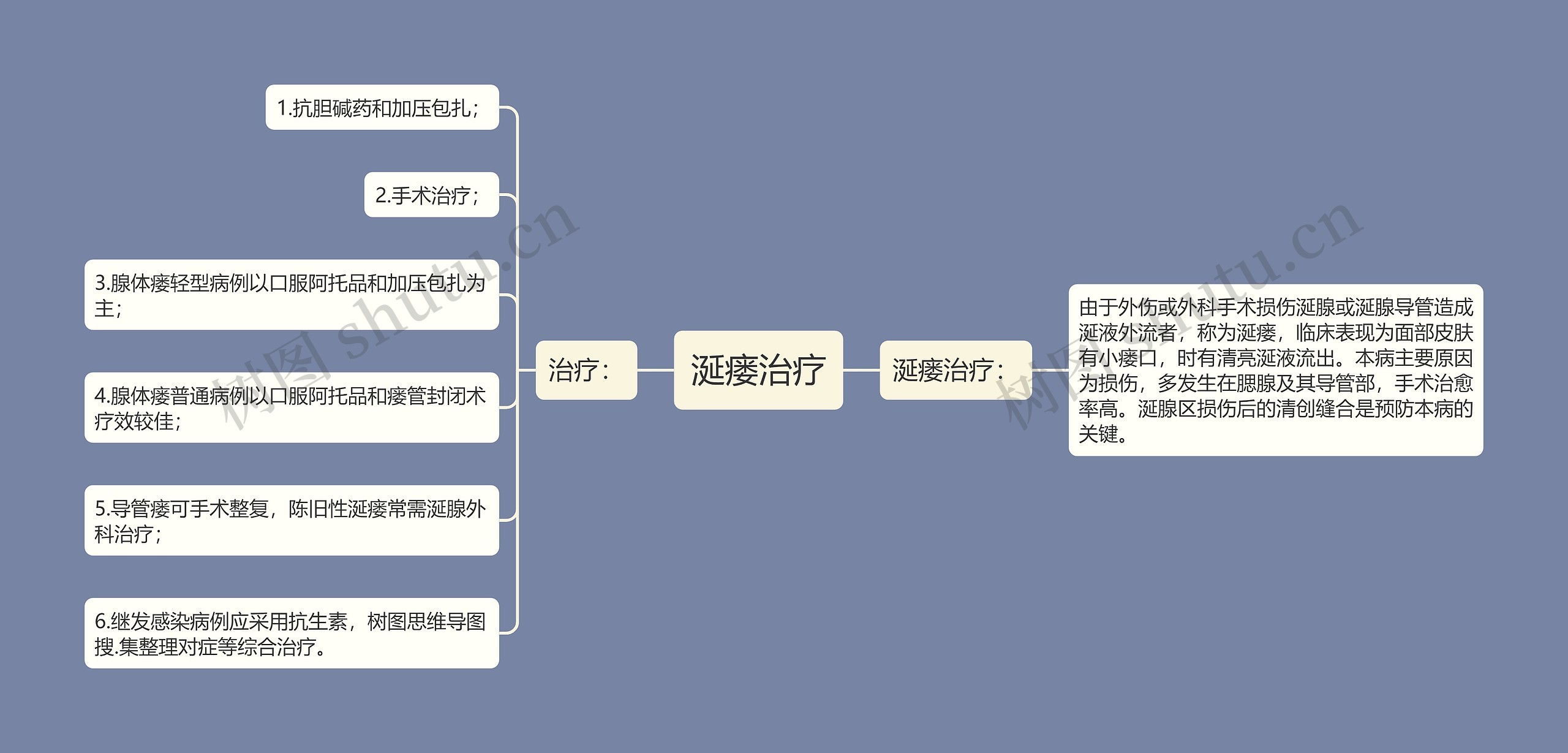 涎瘘治疗思维导图