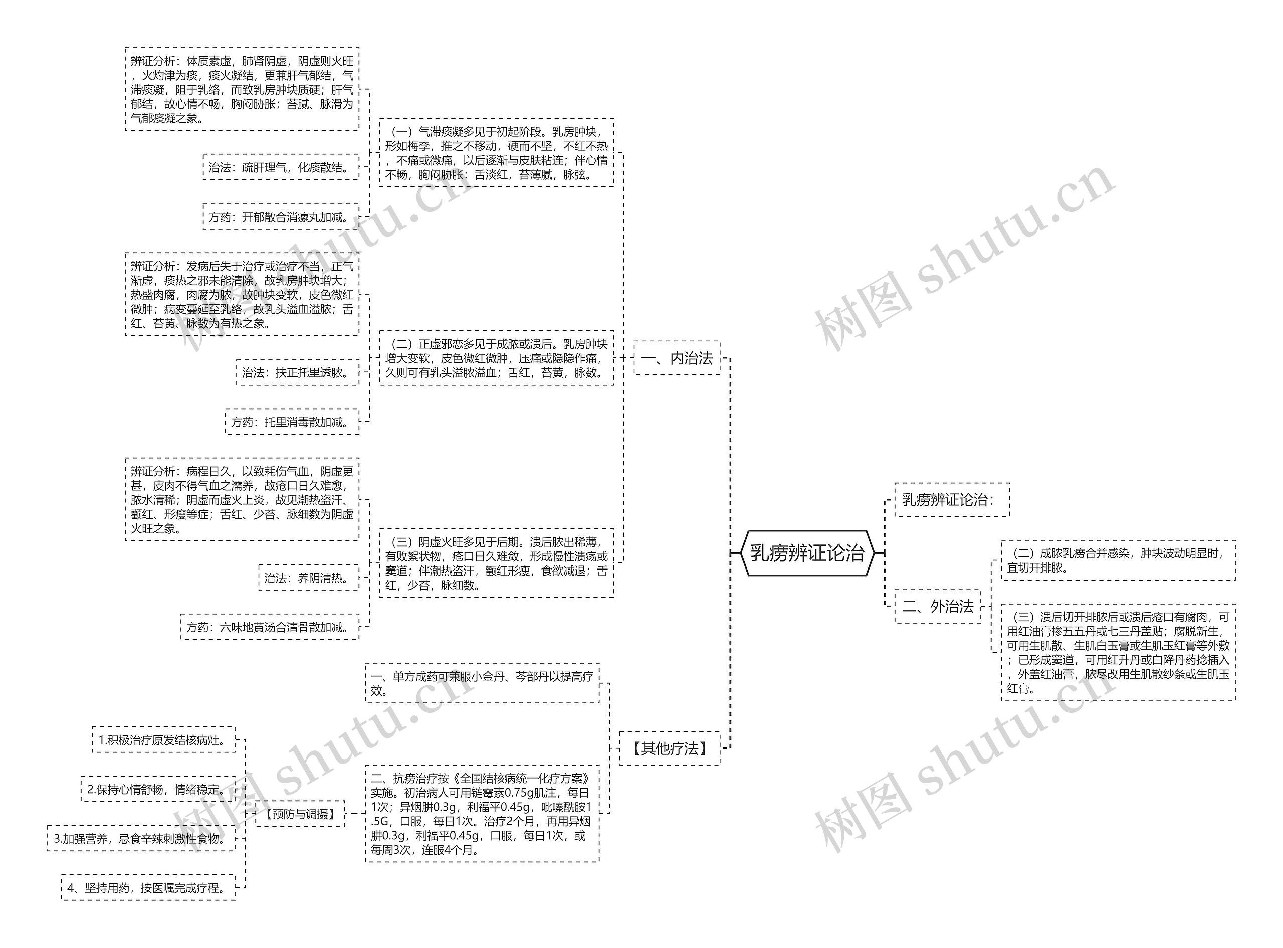 乳痨辨证论治思维导图