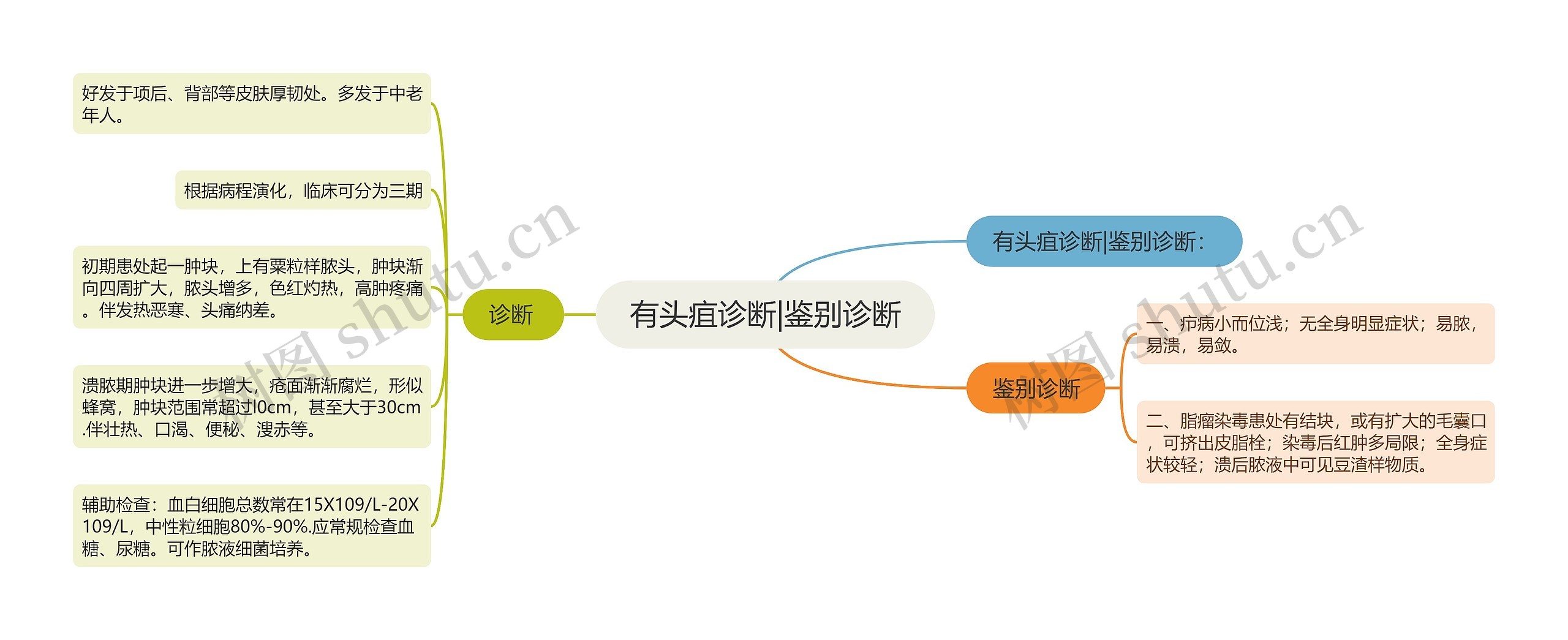 有头疽诊断|鉴别诊断思维导图