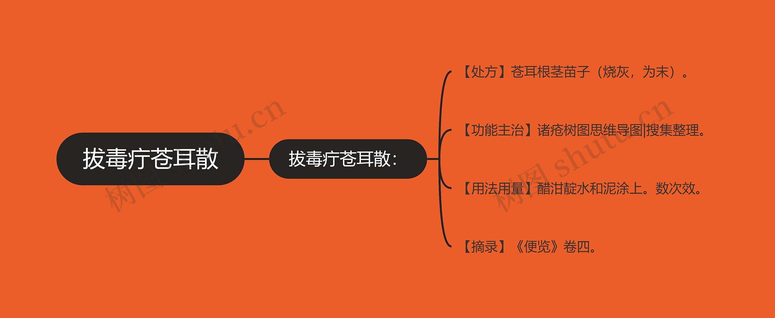 拔毒疔苍耳散思维导图