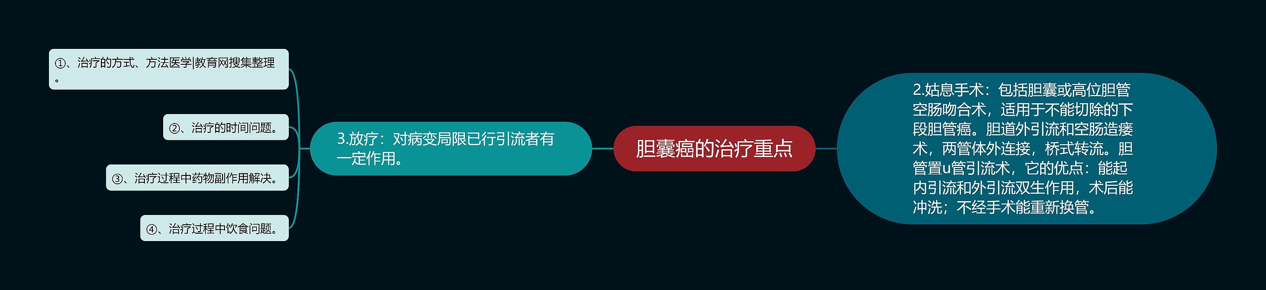 胆囊癌的治疗重点思维导图