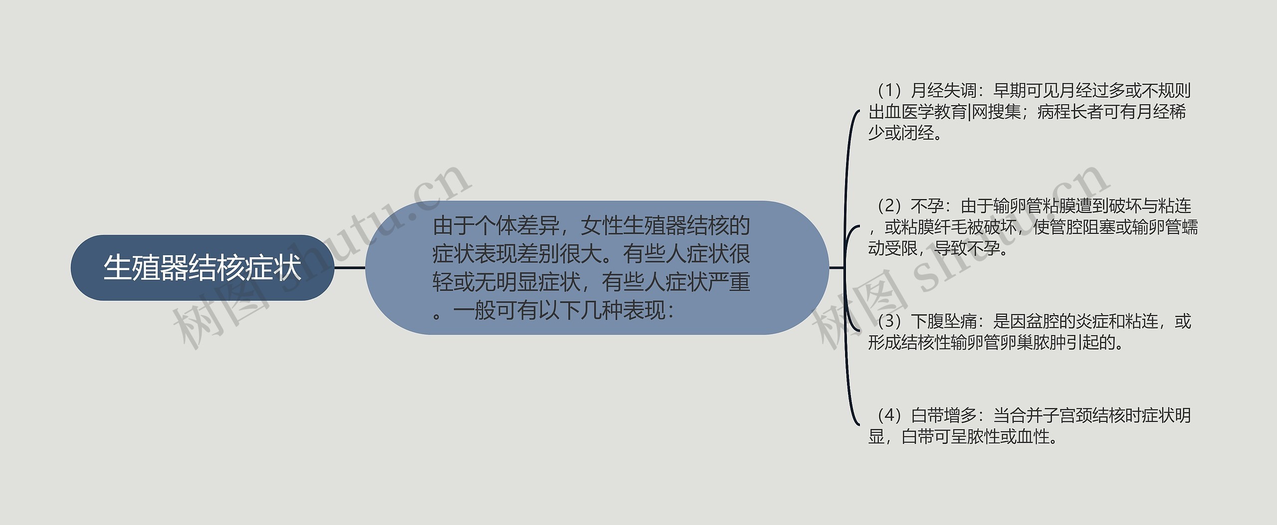 生殖器结核症状思维导图