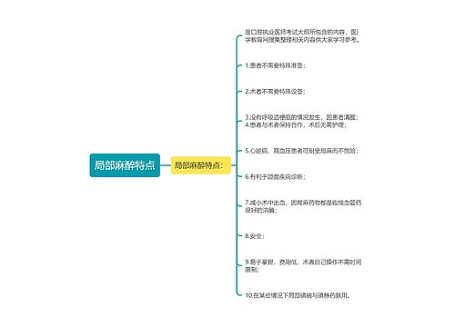 局部麻醉特点