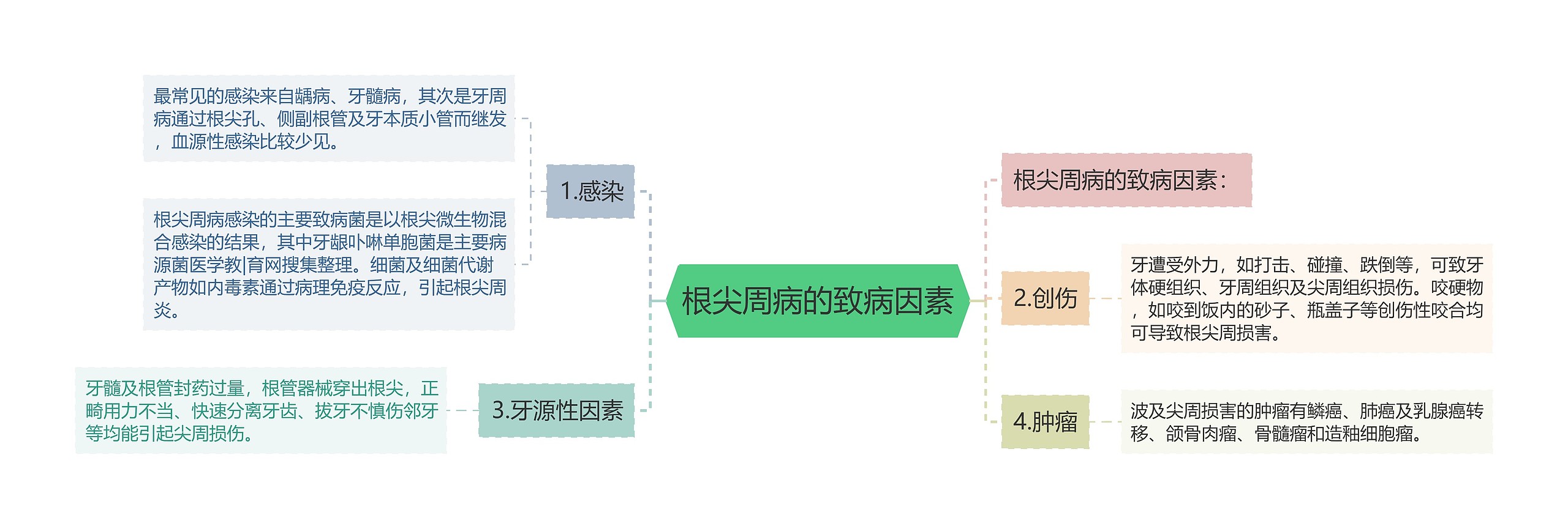 根尖周病的致病因素思维导图