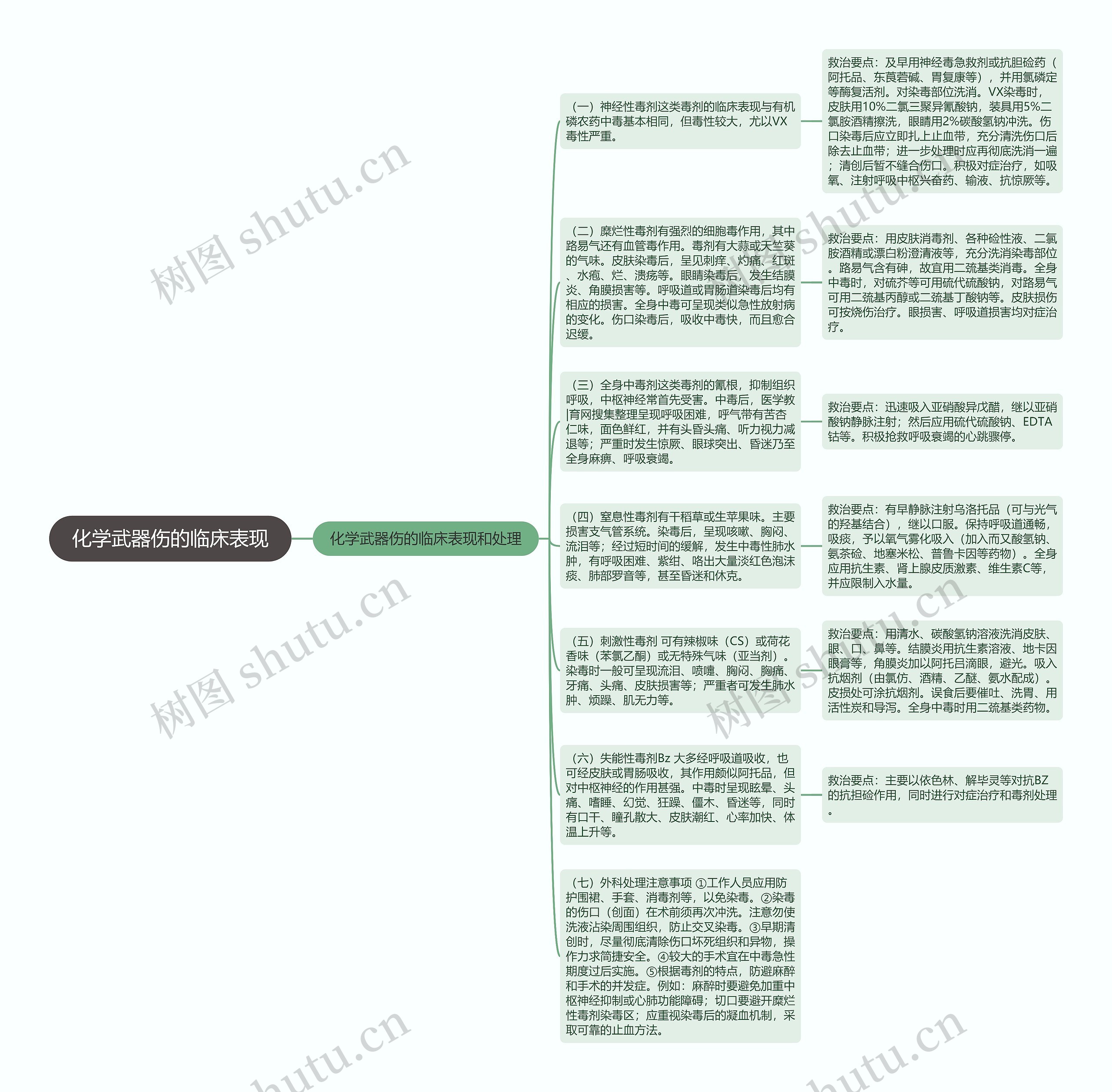 化学武器伤的临床表现思维导图