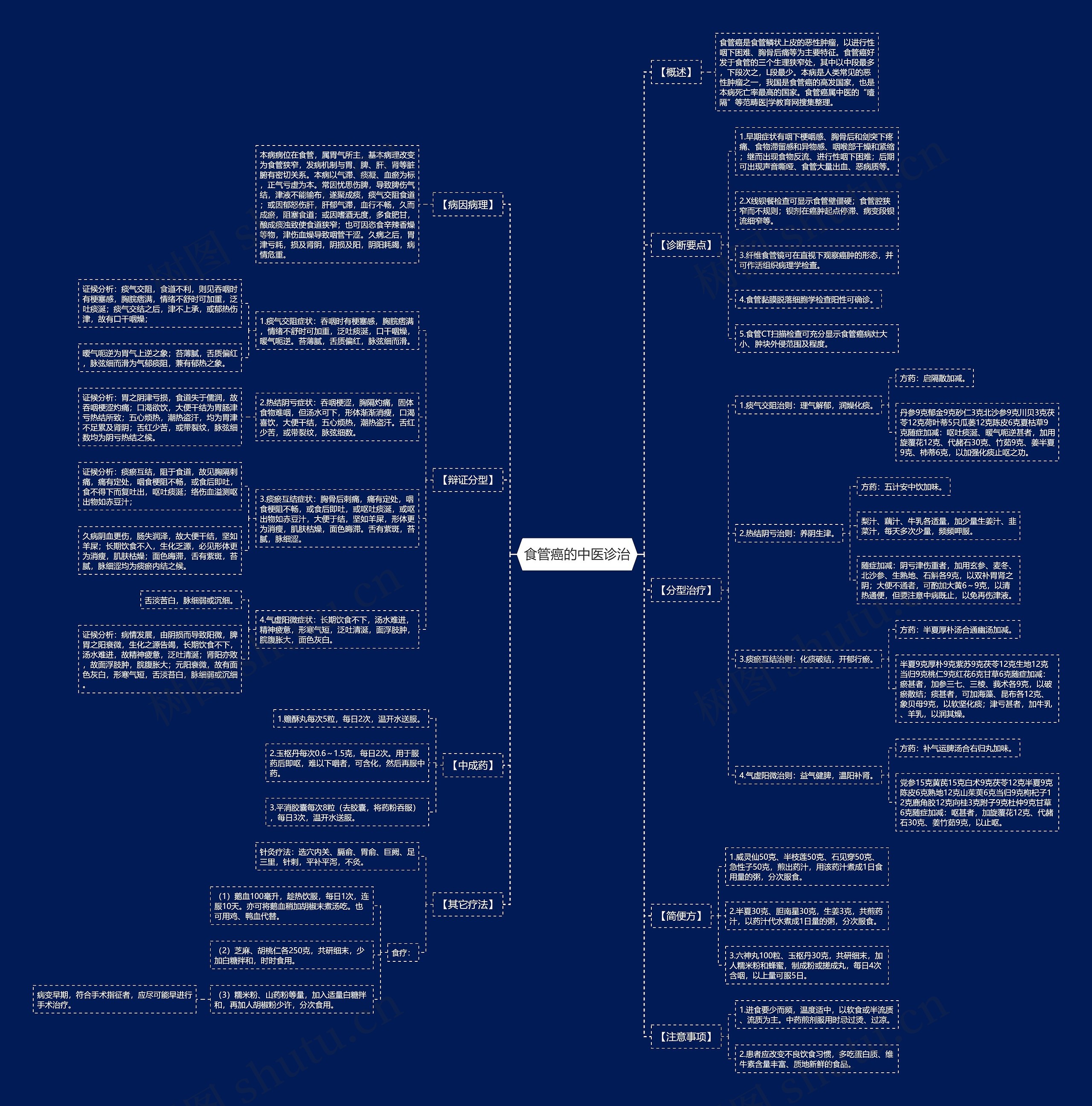 食管癌的中医诊治思维导图