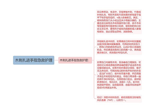 木刺扎进手指急救护理