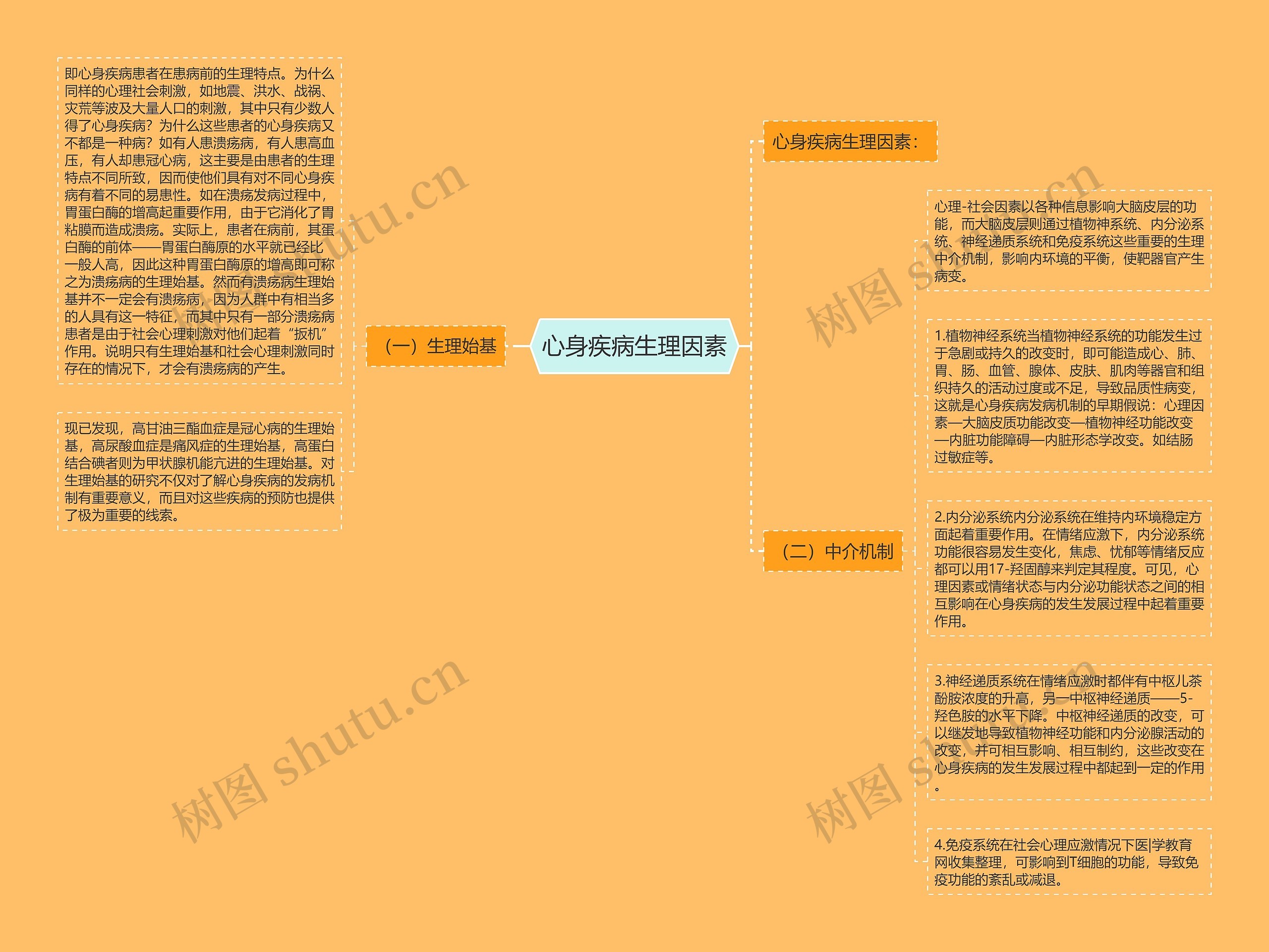 心身疾病生理因素思维导图