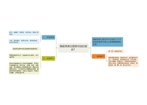 隔夜茶漱口是否可治口腔炎？