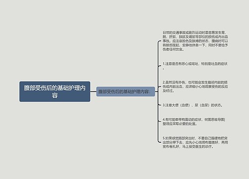 腹部受伤后的基础护理内容