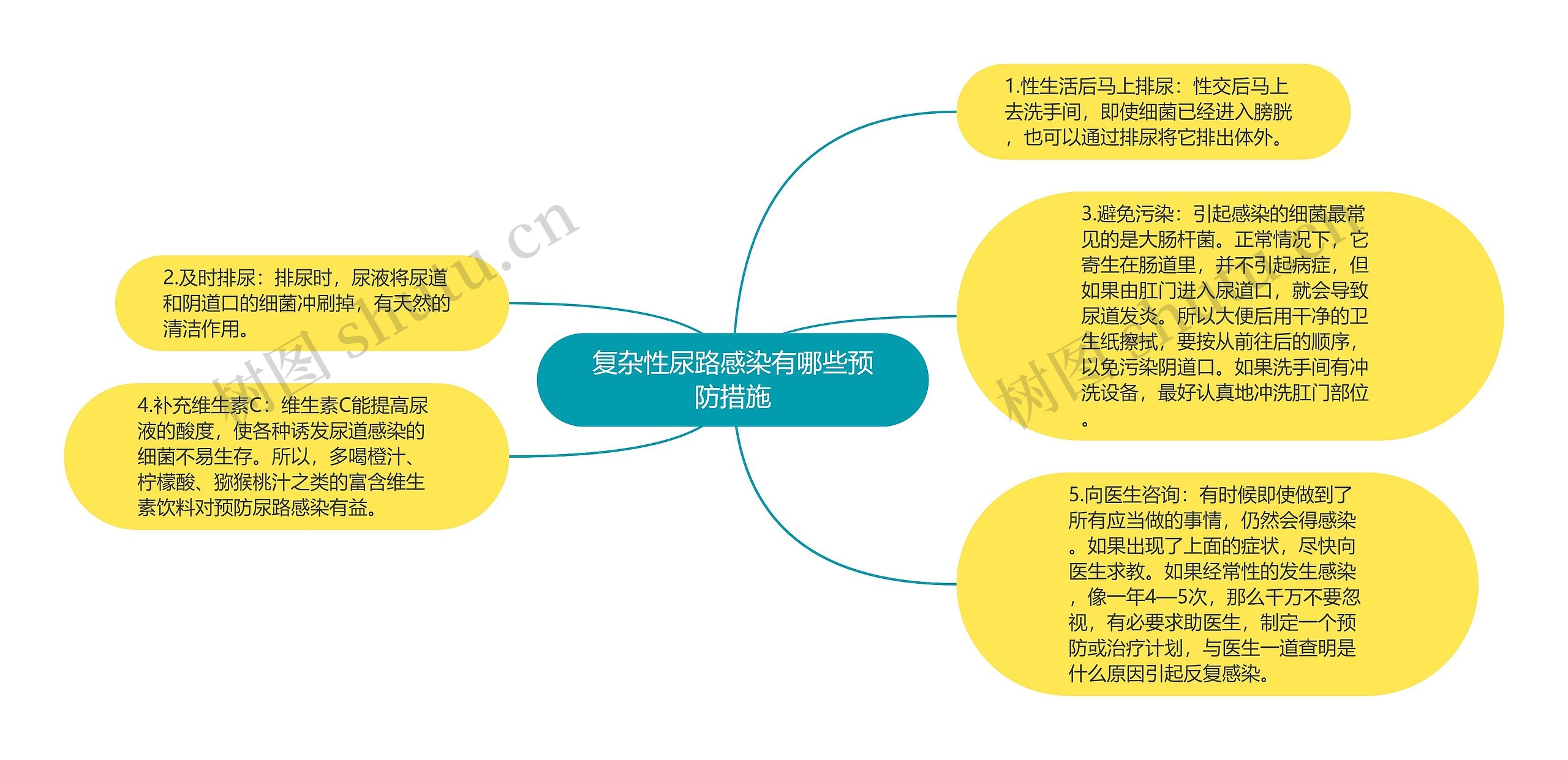 复杂性尿路感染有哪些预防措施思维导图