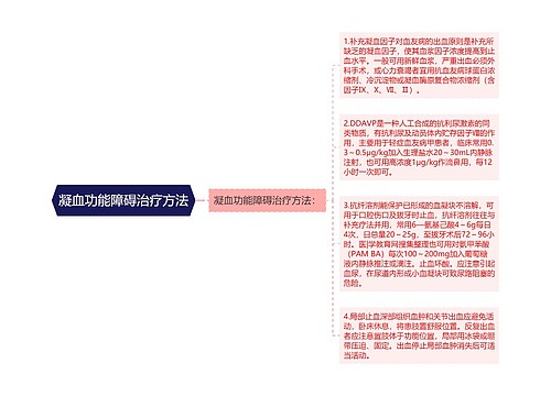 凝血功能障碍治疗方法