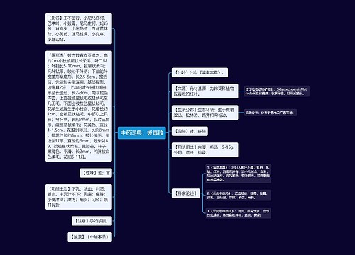 中药词典：拔毒散